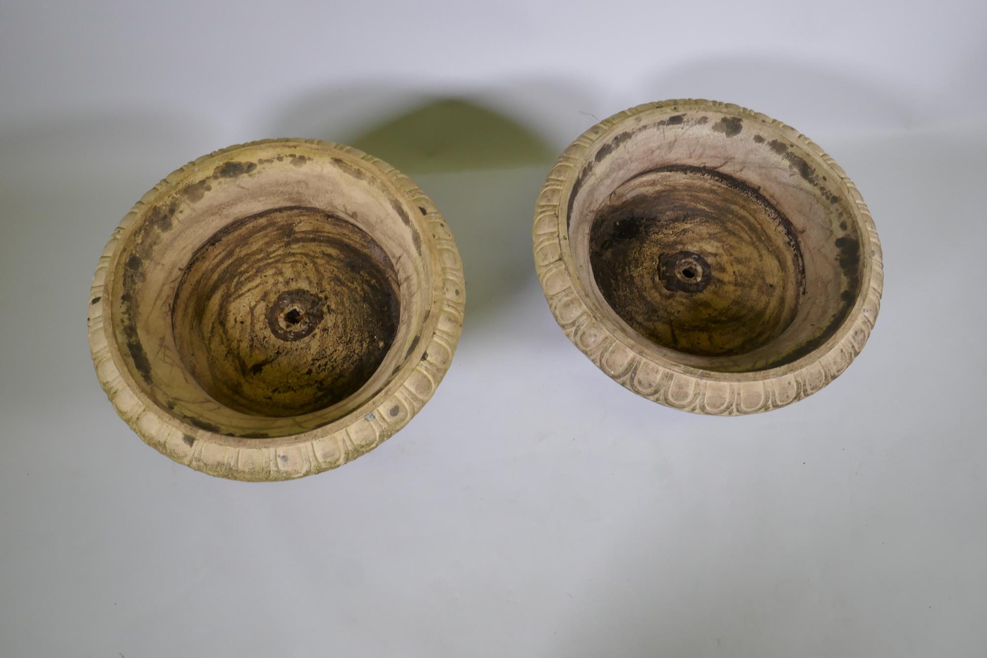 A pair of vintage terracotta campagna garden urns, 57 x 34cm - Image 4 of 7