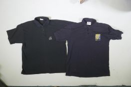 A U2 crew polo shirt for the 1989 Lovetown Tour (size XL), and another for the New Zealand
