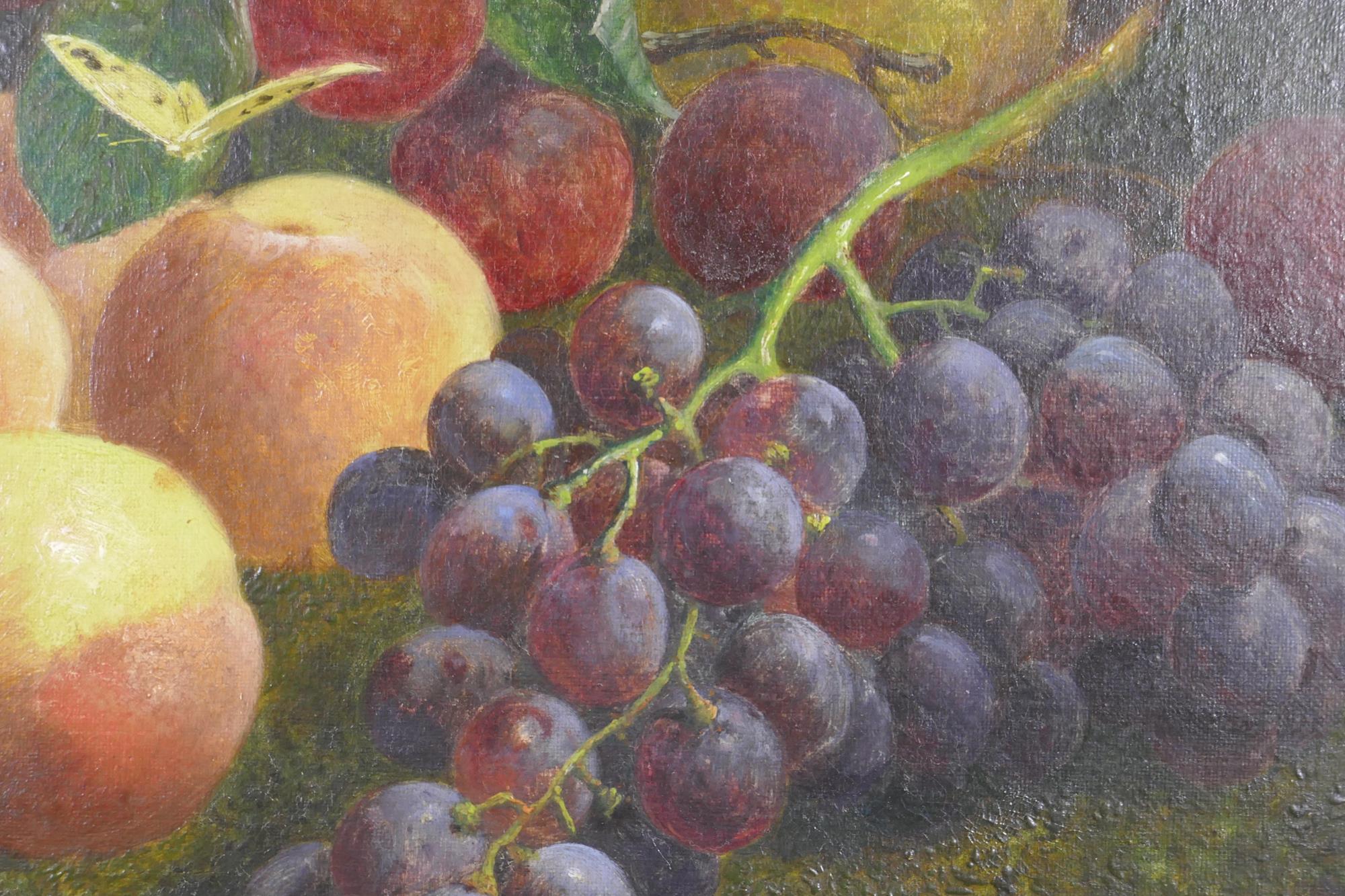 Still life, fruit, indistinct monogram and date 1871, TB (Thomas Bates?), C19th oil on canvas, 61 - Image 3 of 6