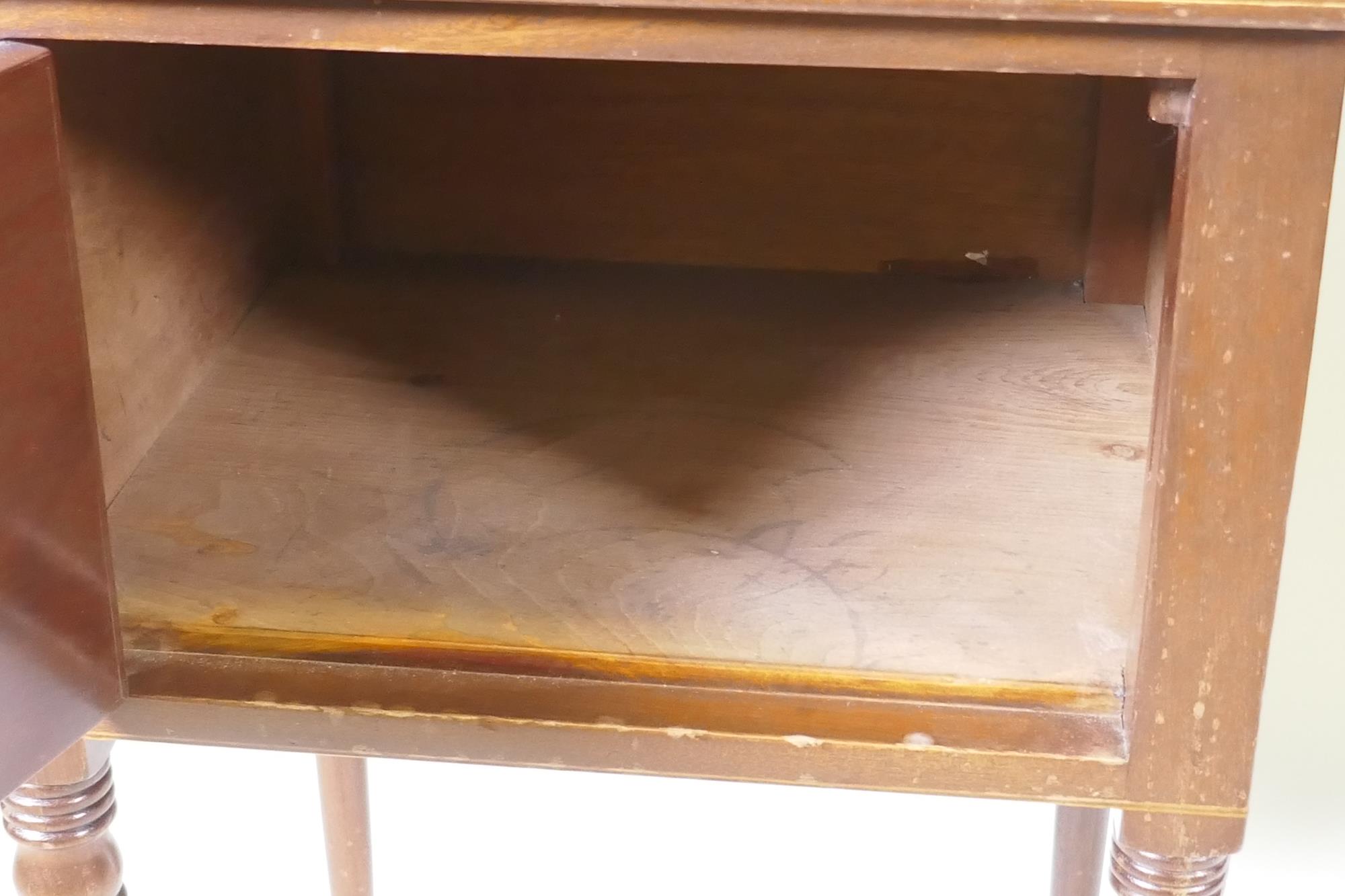 A pair of Georgian style mahogany pot cupboards with pierced three quarter gallery tops and single - Image 5 of 5