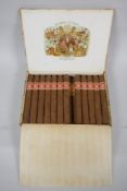 A box of twenty four vintage Manuel Lopez, J. Valle & Co 'Punch' Havana cigars, 13cm long, circa mid