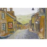 Martin Kenneth Langer, Haworth High Street, Yorks, labelled verso, Royal Academy exhibition 1972