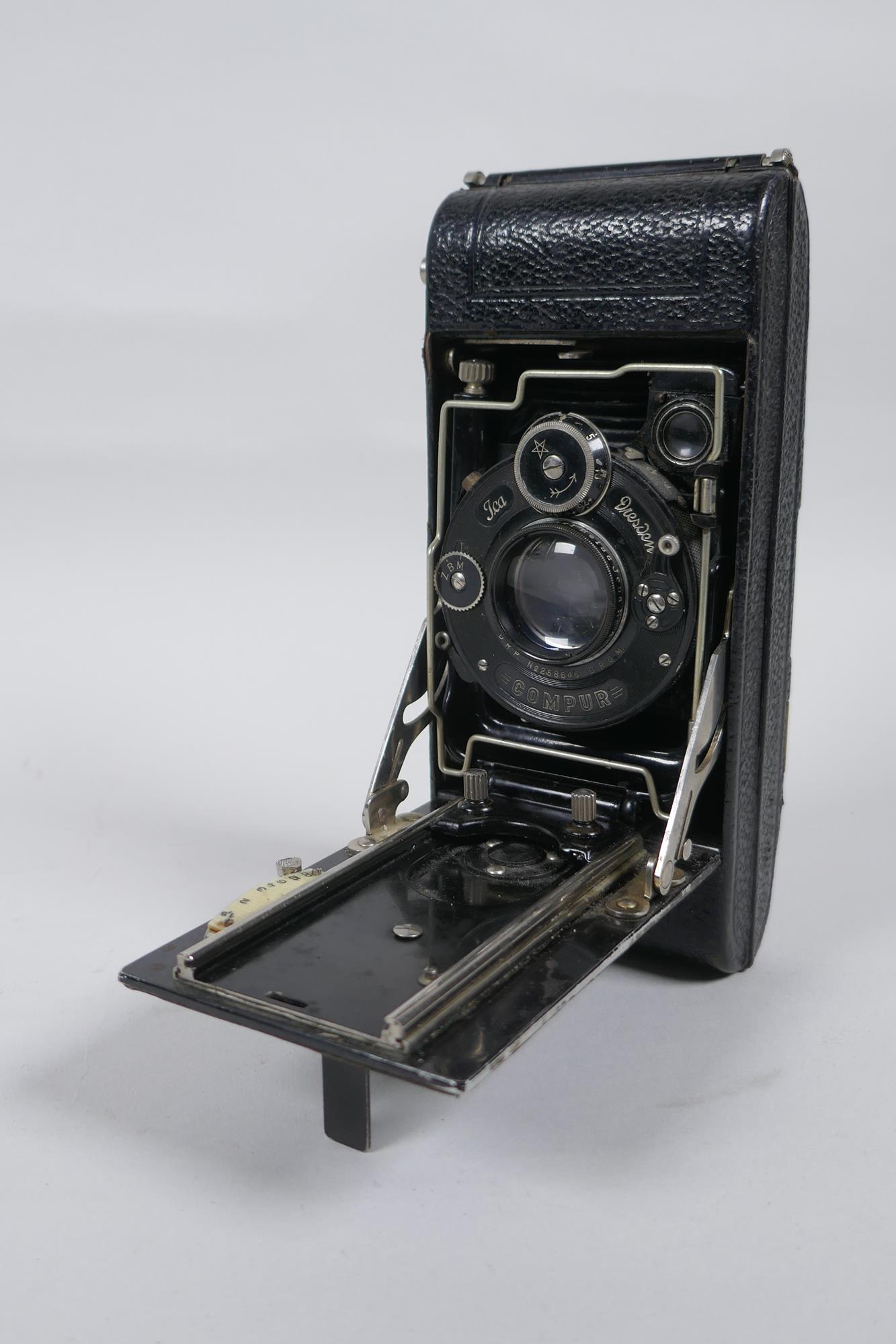 Three early C20th medium and large format cameras including a Kodak No.3A Autographic, a Houghton - Image 7 of 7