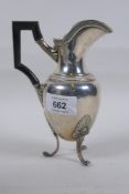 An early C19th French Empire silver jug, 245g