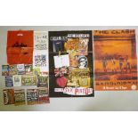 A quantity of punk music ephemera to include flyers, posters, drinks mats etc, featuring The