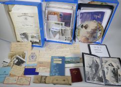 Three archival boxes of early to mid C20th naval ephemera, to include certificates, photographs, pay