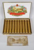 A box of ten Smit and ten Hove, Balmoral vintage  cigars, each in tube, 12cm long