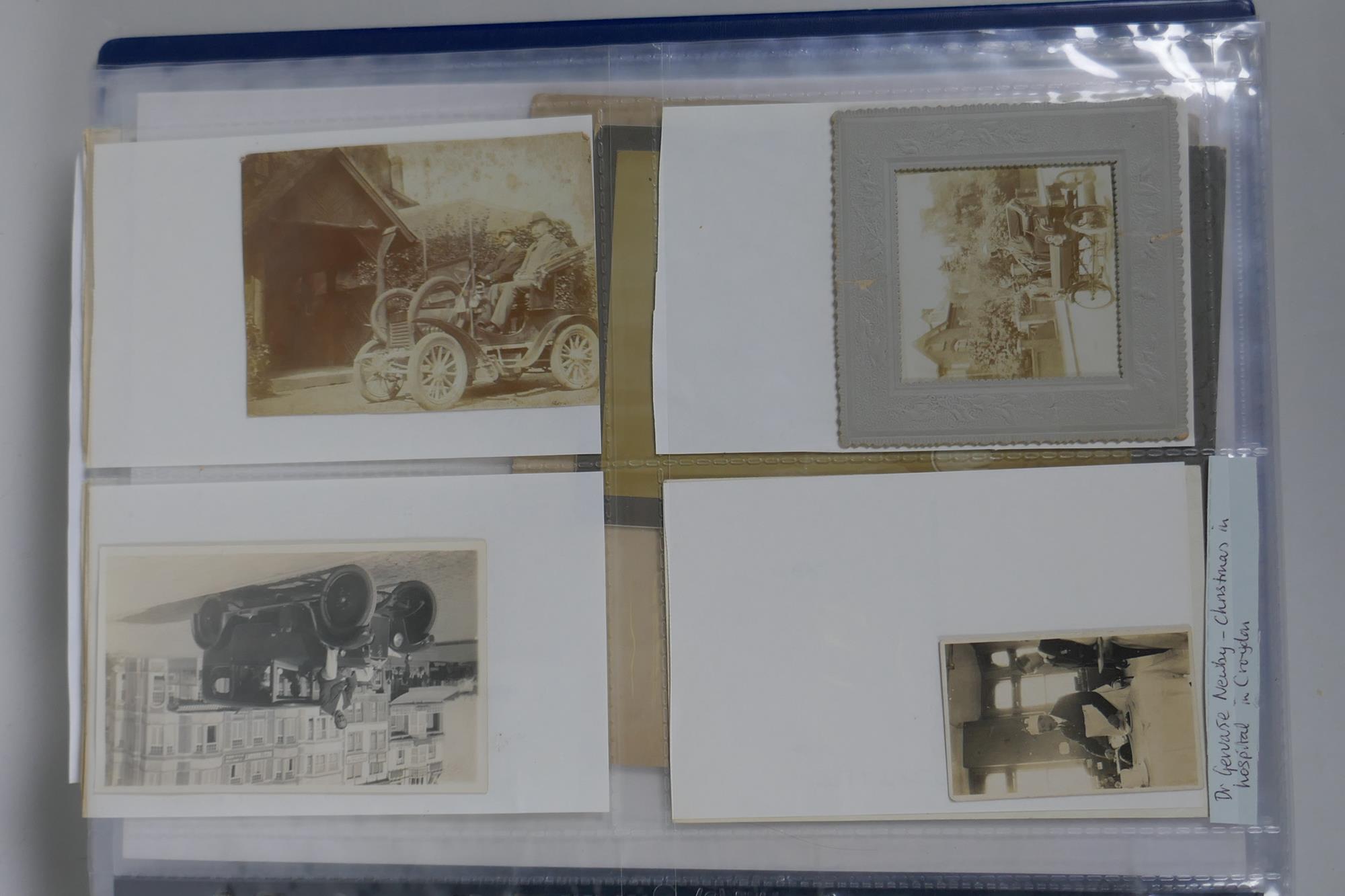 An album of early C20th photographs and cabinet cards, mostly portraits, including a press - Image 5 of 8