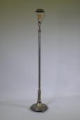 A silver plated standard lamp, first half C20th, 151cm high