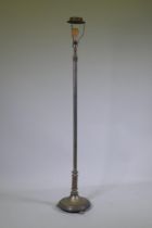 A silver plated standard lamp, first half C20th, 151cm high