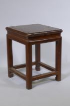 A Chinese elm side table,  38 x 38cm, 50cm high