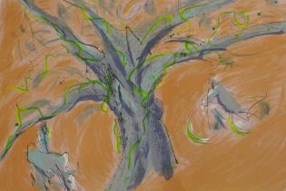 Tsugumi Ota, Dumo Tree in Bikaner, Artist's Proof lithograph, signed and dated 85, 66 x 50cm