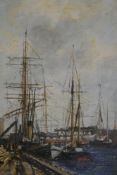 F. J. Sang, Docks at Sunderland, 8th June 1902, signed, inscribed verso 'my birthday', oil on