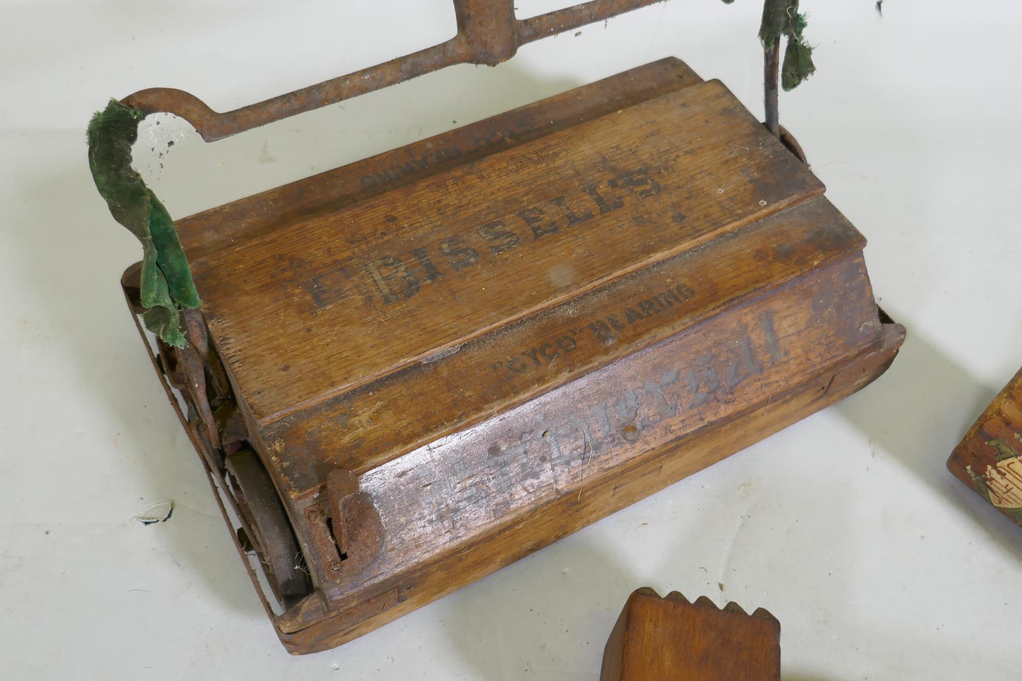 A quantity of vintage kitchenalia, to include a cast metal French fruit/cheese press, a cast iron - Image 7 of 7