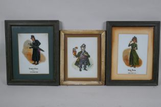 G.A. Sydenham, early C20th, three Dickens character portraits, Sampson Brass, Sally Brass and