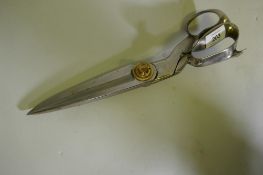 A good pair of C19th draper's shears, 33cm long