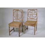 A pair of Chinese bamboo side chairs, AF