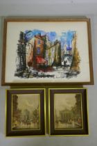 Antonio DeVity, (Italian, 1901-1993), a pair of impressionist Parisian street scenes, oils on