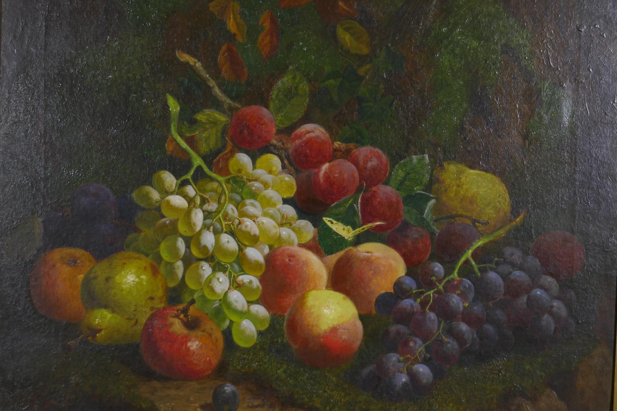 Still life, fruit, indistinct monogram and date 1871, TB (Thomas Bates?), C19th oil on canvas, 61