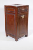 A Chinese lacquered wood cabinet with a single drawer, 44 x 44cm, 86cm high