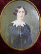 An early C19th miniature portrait of Margaret Dyne Symons aged 18, later wife of Rev. Francis Jeune,