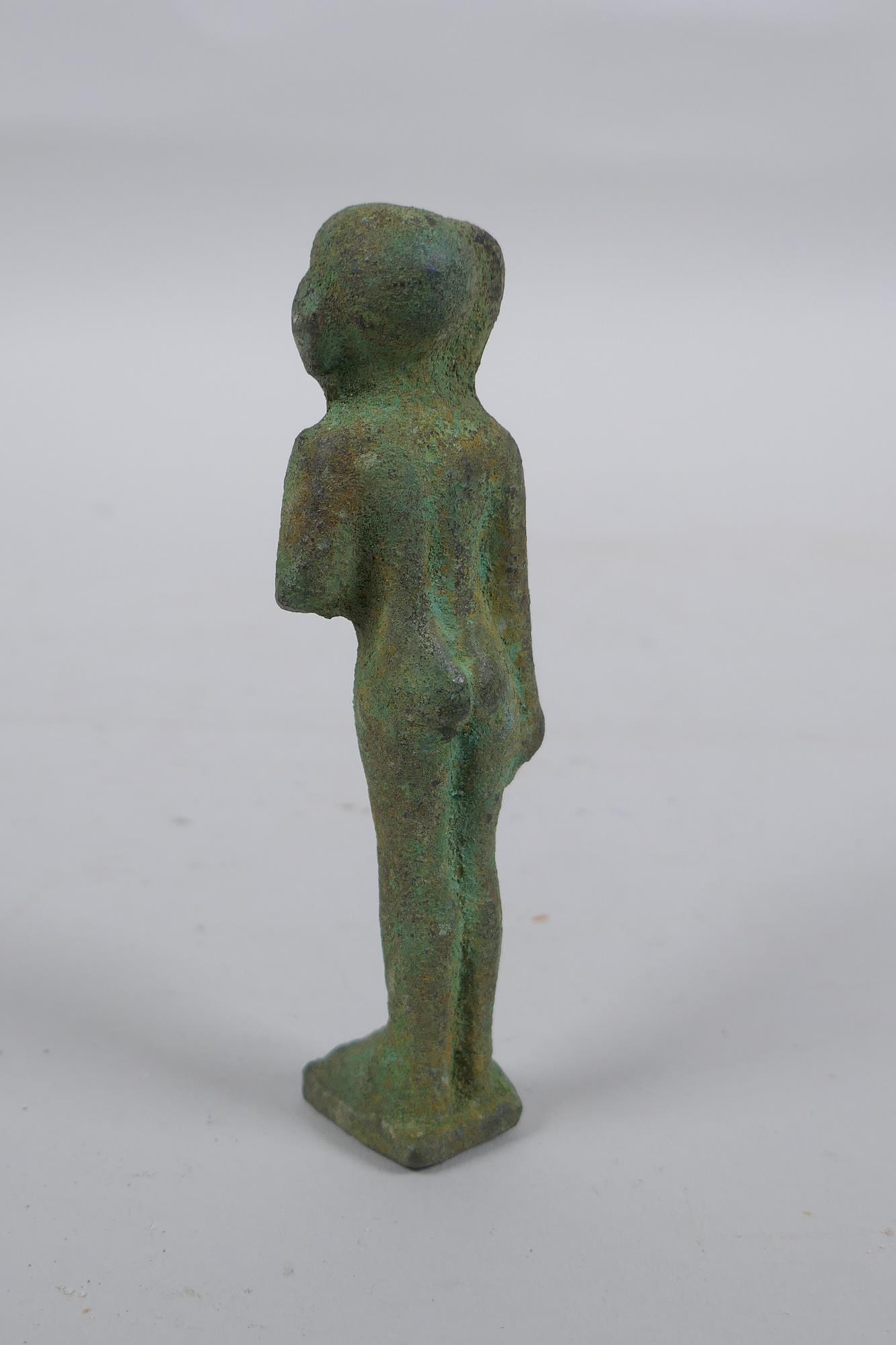 An Egyptian bronze figure, 11cm high - Image 3 of 3