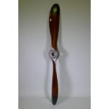 A vintage style wooden aeroplane propeller, 200cm long