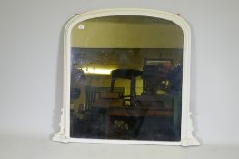 A Victorian painted overmantel mirror, 116 x 105cm high