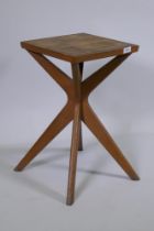 An early / mid C20th oak occasional table, 34 x 34cm, 59cm high