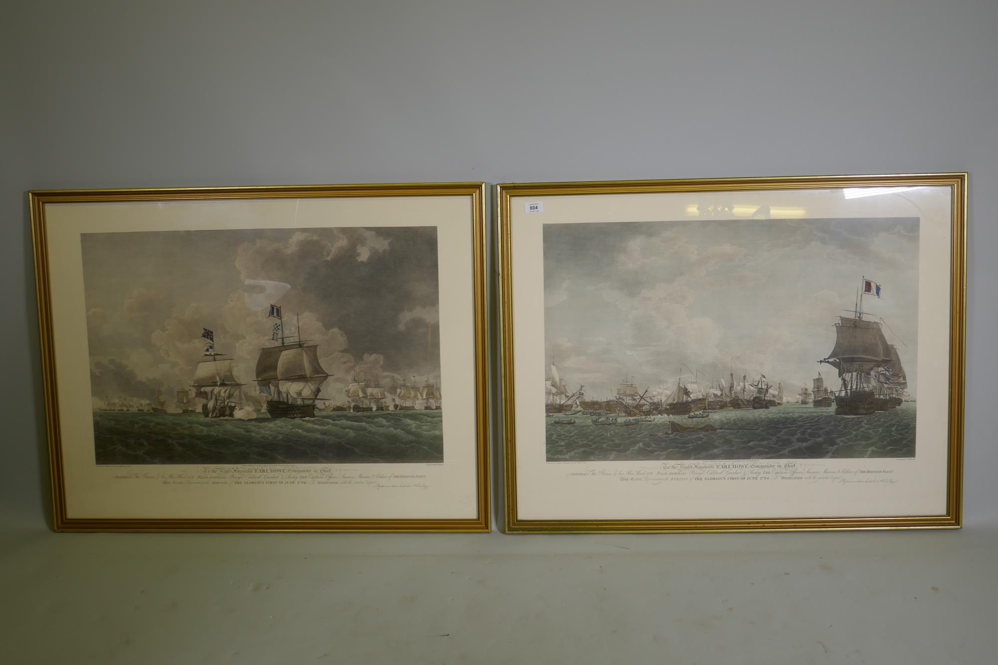 After Robert Cleveley of the Royal Navy, a pair of hand coloured engravings, to the Right