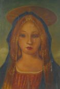 Portrait of the Madonna, oil on canvas, unsigned, 36 x 46cm