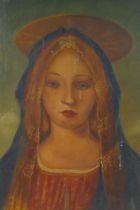 Portrait of the Madonna, oil on canvas, unsigned, 36 x 46cm