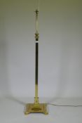 A brass standard lamp with telescopic action, AF, approx 140cm high