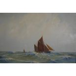 E.A. Woods, pilot cutters under sail, C20th, signed, oil on canvas, 61 x 51cm