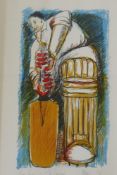 Andrew Arons, The Gladiator, trial proof screenprint of a cricketer, signed AArons, 94, 46 x 75cm