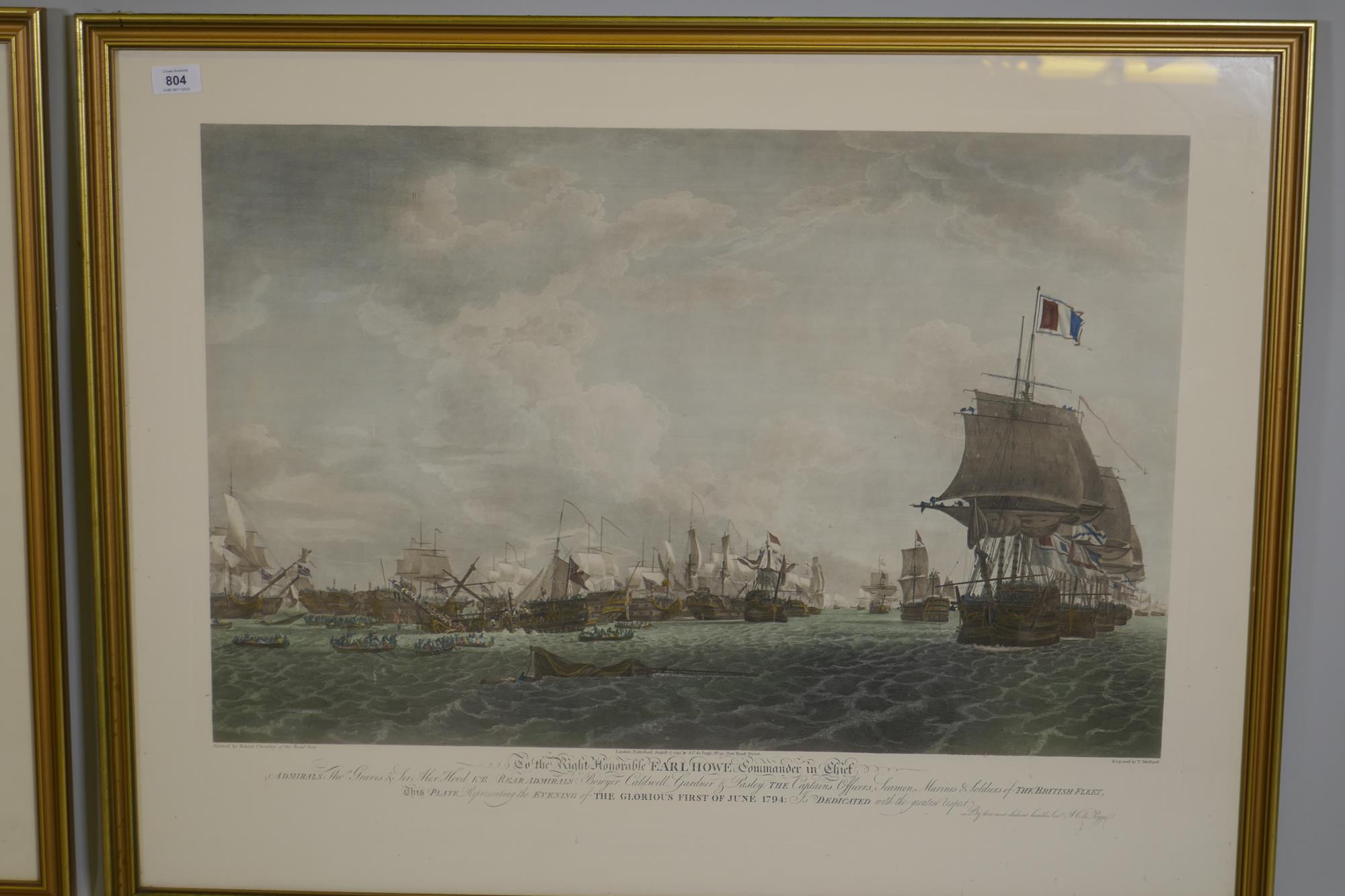 After Robert Cleveley of the Royal Navy, a pair of hand coloured engravings, to the Right - Image 4 of 8