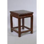 A Chinese elm side table,  38 x 38cm, 50cm high