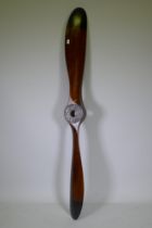 A vintage style wooden aeroplane propeller, 200cm long