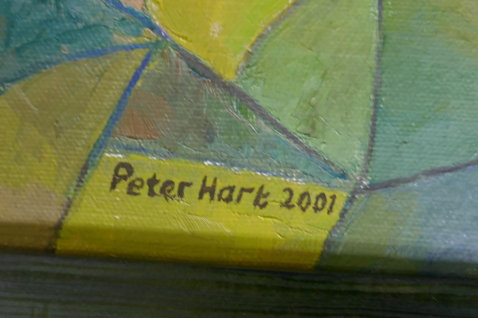 Peter Hart, abstract with fruit, signed and dated 2001, oil on canvas, 50 x 36cm - Image 3 of 4