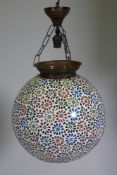 A Millefiori design pendant ceiling lantern, 30cm diameter