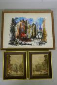 Antonio DeVity, (Italian, 1901-1993), a pair of impressionist Parisian street scenes, oils on