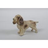 A Vienna style cold painted metal spaniel, 11cm long