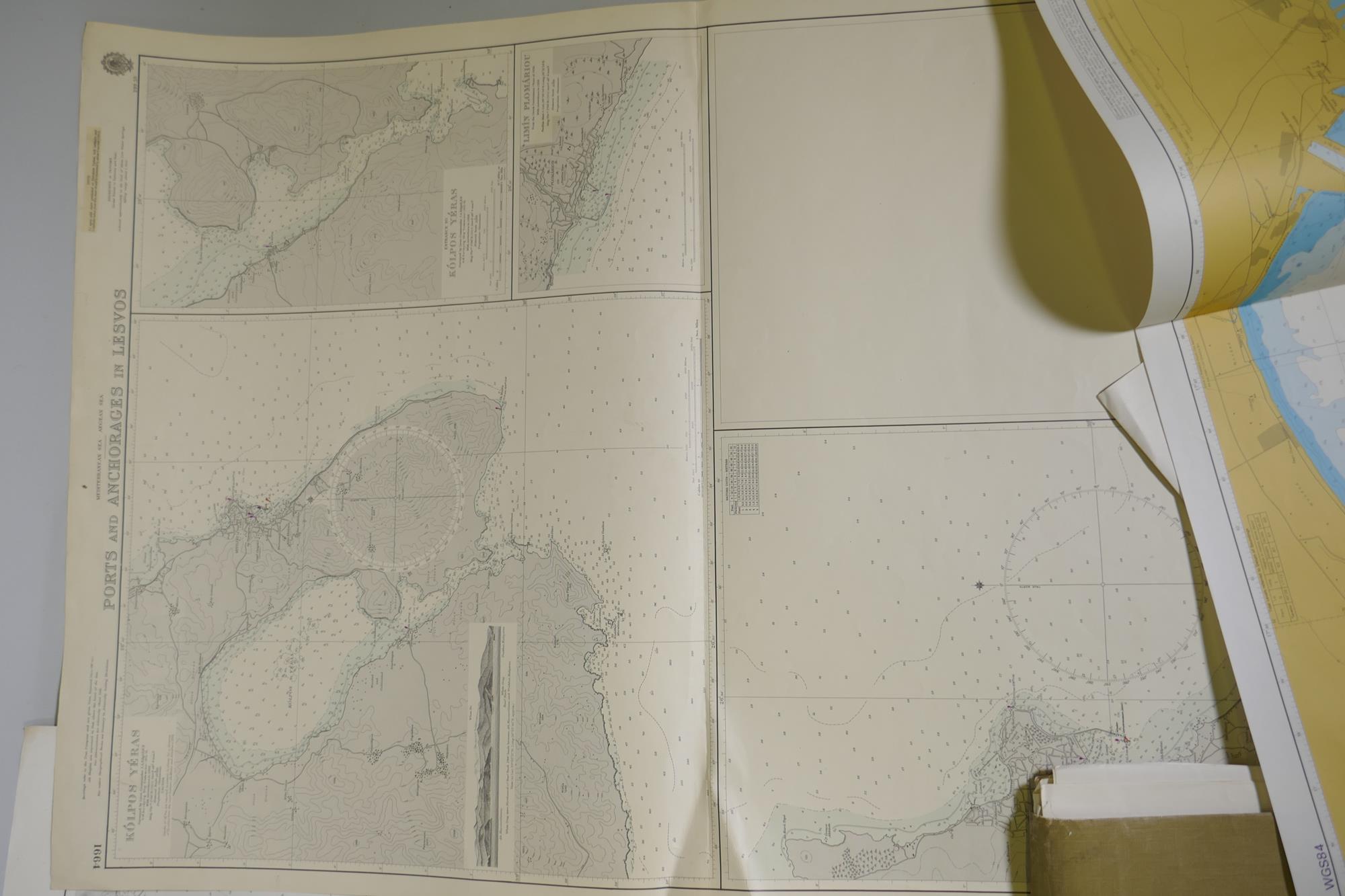 A large quantity of of 1960s marine charts of the Mediterranean, 104 x 71cm - Image 5 of 6