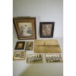 A quantity of late C19th and early C20th photographs, including an 1896 photograph of Blackpool