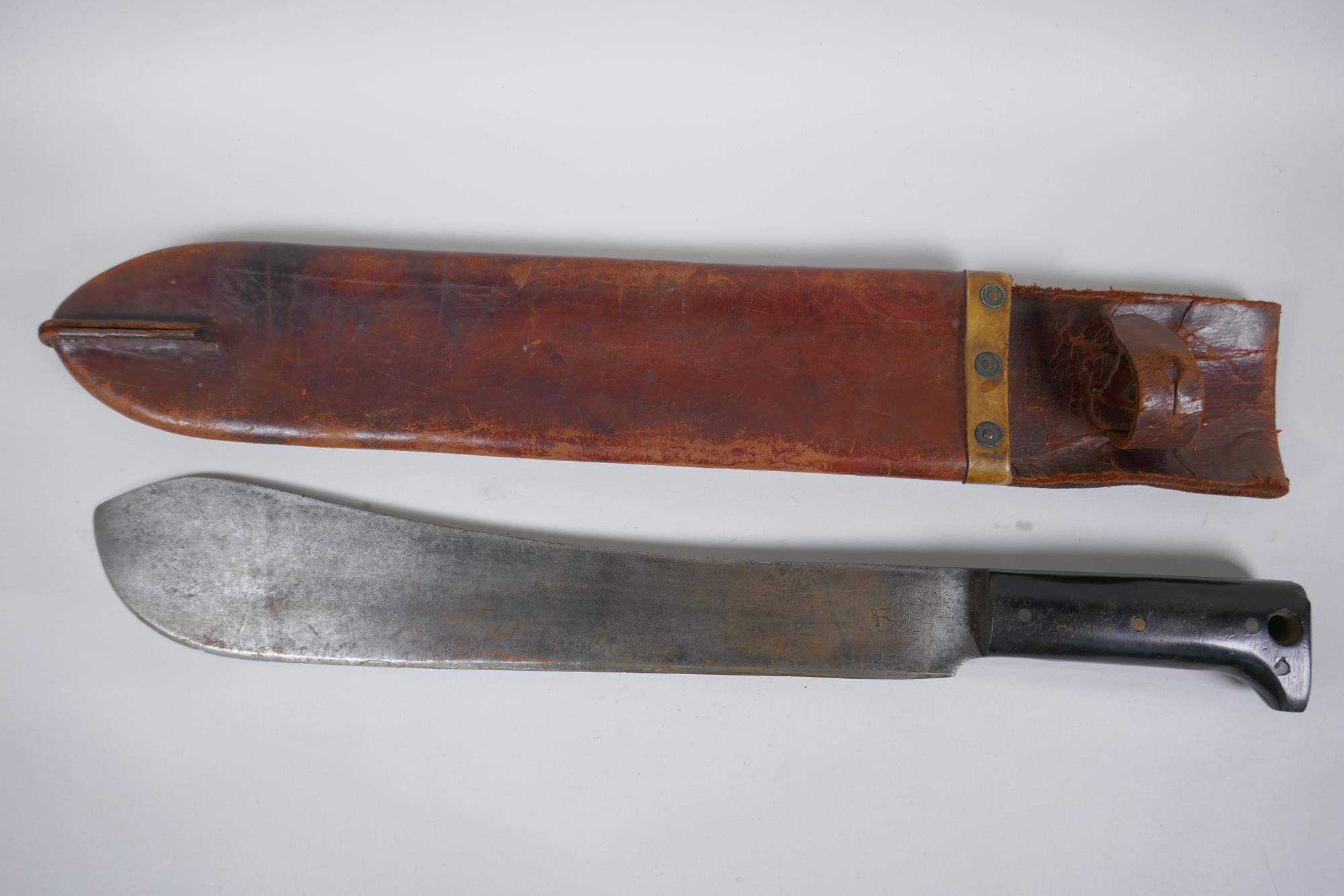 A WWII US made machete by Legitimus Collins & Co, model no. 1250, and a British made Boy Scout's - Image 2 of 5