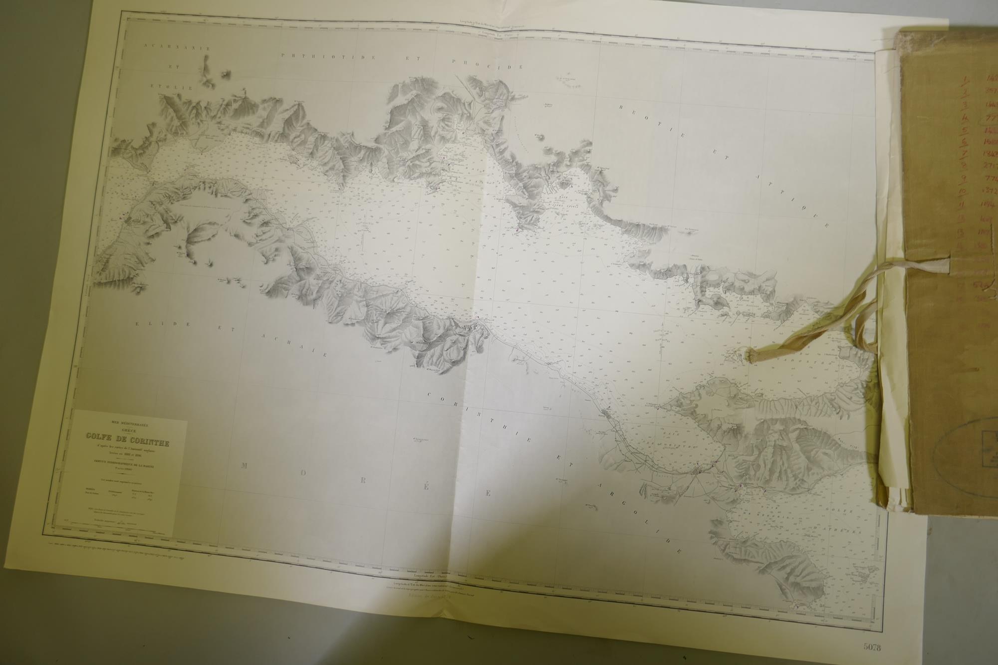 A large quantity of of 1960s marine charts of the Mediterranean, 104 x 71cm - Image 2 of 6