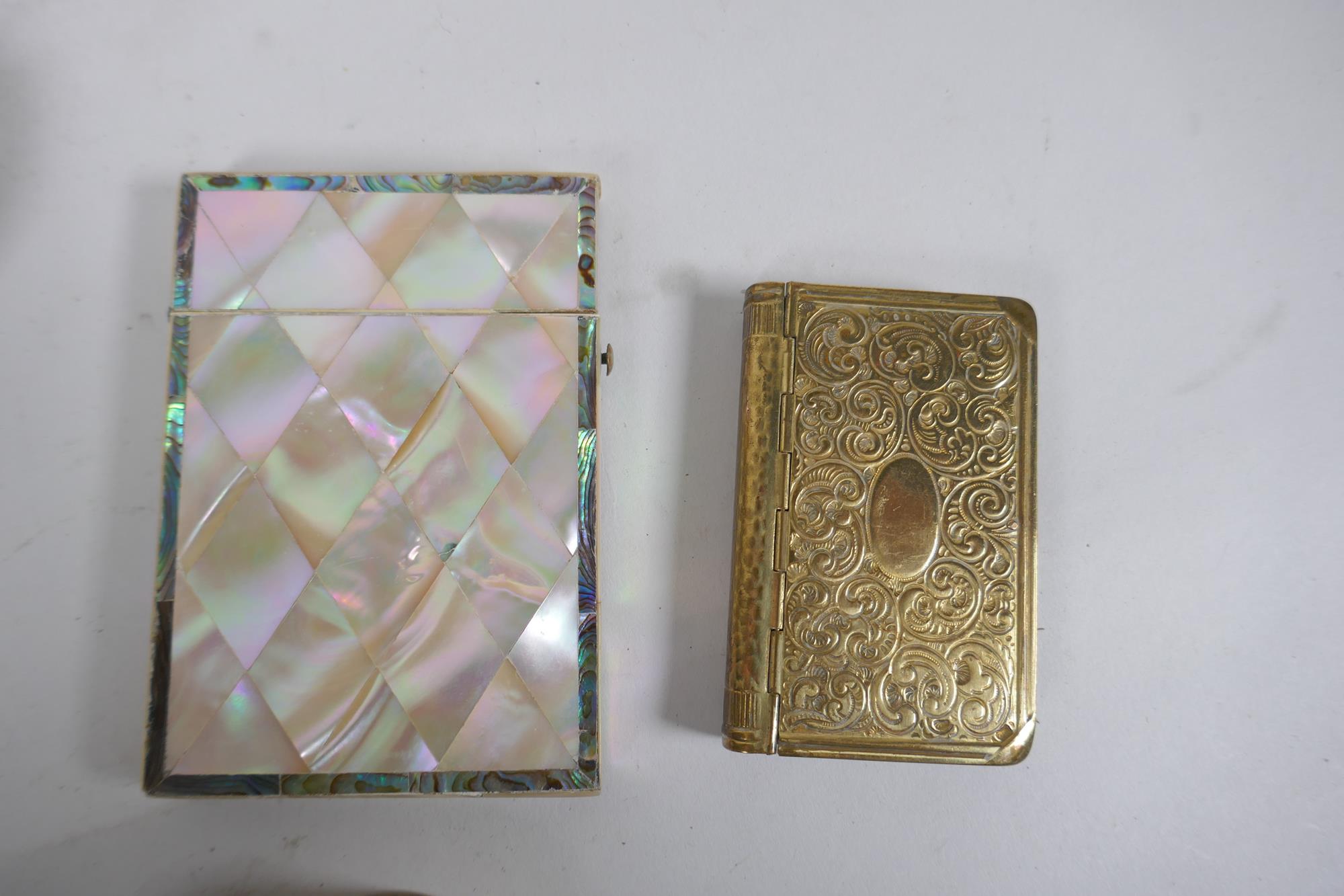 A quantity of assorted trinket, pill, cigarette and card boxes/cases, including mother of pearl, - Image 4 of 7