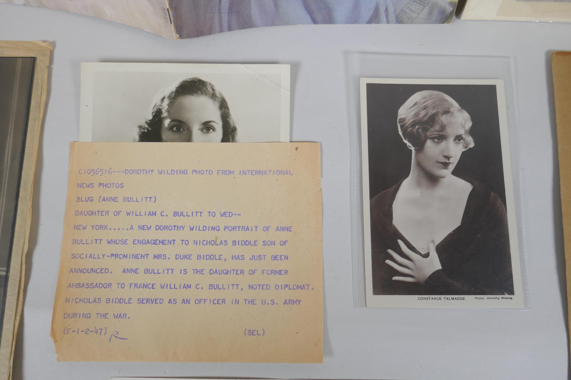 A collection of Dorothy Wilding items including photographs (some signed), an International News - Image 7 of 9