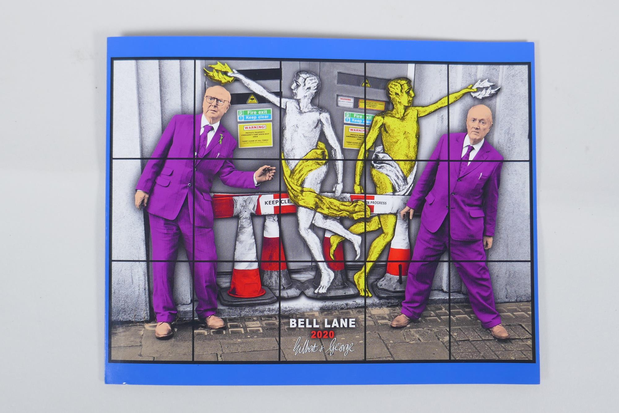 Gilbert & George, a signed postcard/flyer for the 2019 Harrow School exhibition, and a larger signed - Image 4 of 7