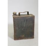 A vintage Pratts petrol can